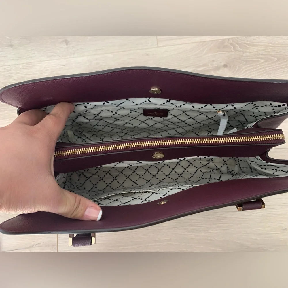 Kate Spade Plum Leather Laptop Tote
